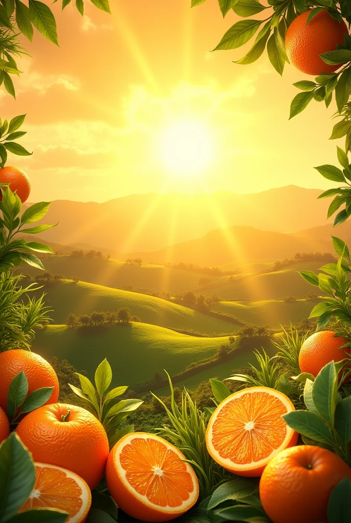 Generate an amazing orange and yellow background for a natural juice business
