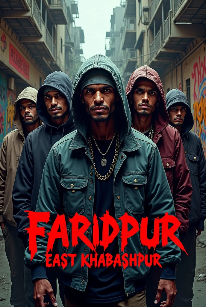 "FARIDPUR EAST KHABASHPUR GANG" design this text for me. i want to create a profile pic with this text so design it.
