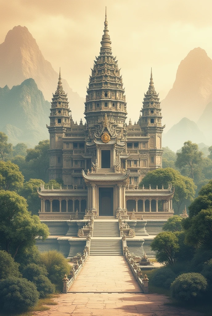 Draw Angkor wat in chinese style