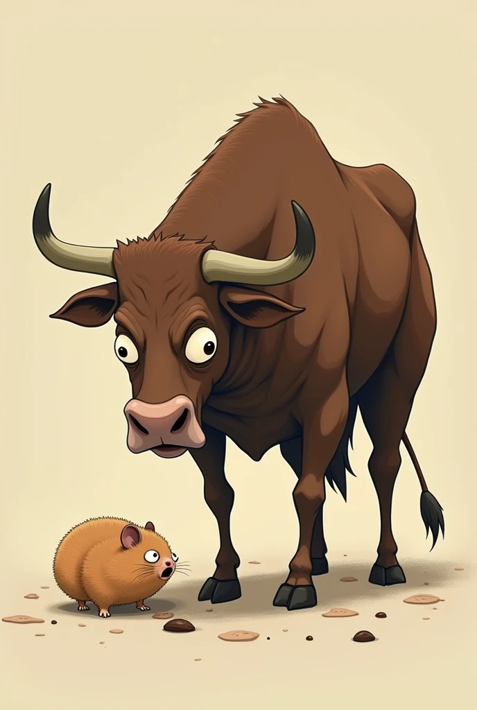 Bull shitting on hamster