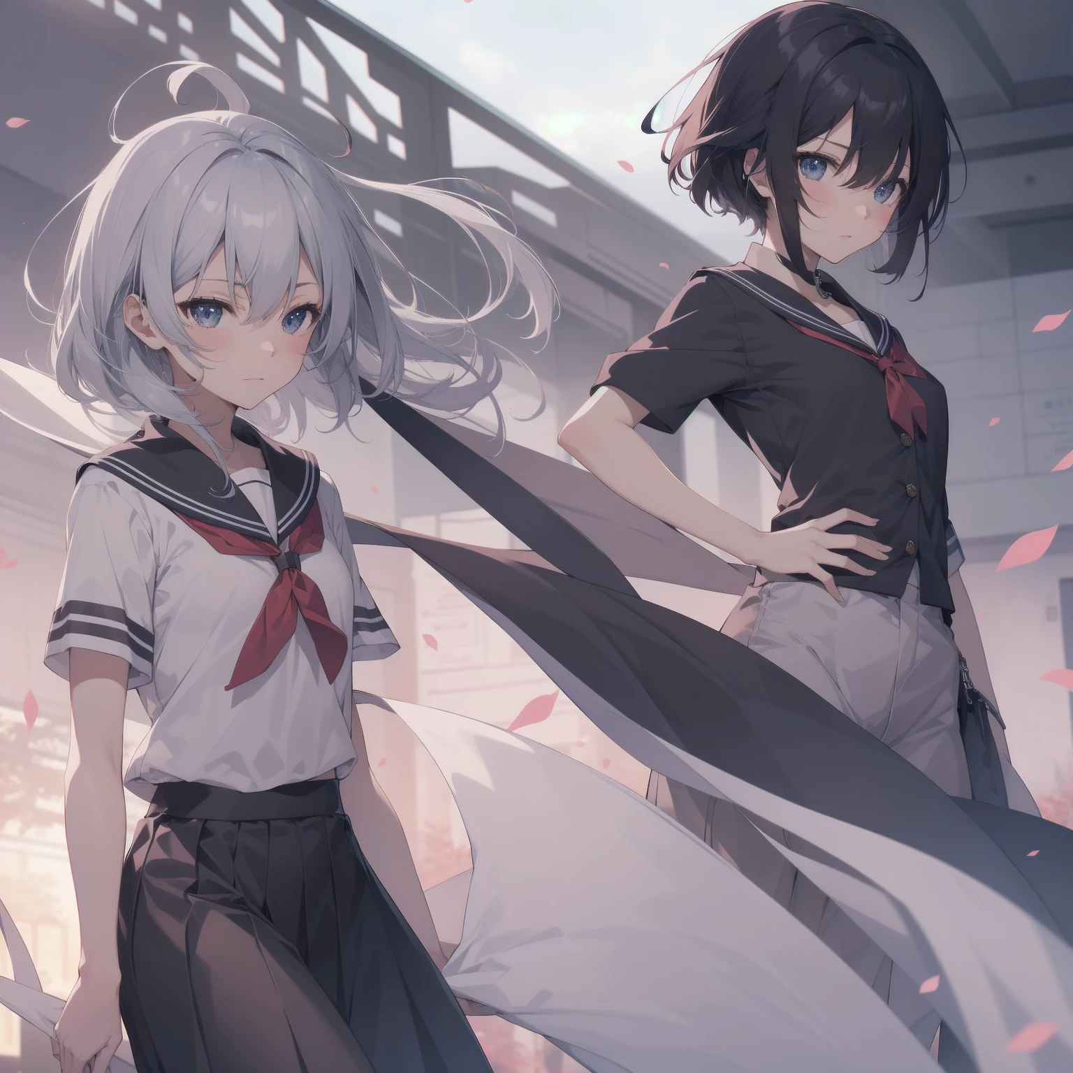 ultra-absurdres-Top quality by artist God, ultra-detailed, high resolution, anime moe artstyle, best anime 8k konachan wallpaper, pixiv contest winner, pool:2810, perfect anatomy,break, 1girl, (Please draw a girl walking sleepily to school alone. )break,(Solo,little female,13yo:1.3),Full limbs, complete fingers,a junior high school student, (very short hair), short cut, flat chest, , small butt, small black eyes, beautiful detailed eyes, well-proportioned iris and pupils, expressive eyes, highres detailed hair, soft expression, salor school_uniform, sailor collar, serahuku, bow, pleated skirt,(Detailed Lighting), (Detailed background), in the School commute route. break,super detailed skin, Best cinematic lighting powered by famous artist, 8k,beauty illustration,photoshop_(medium),very aesthetic,break,((artist:mery_(yangmalgage) )), artist:clamp ,artist:carnelian ,artist:kantoku ,
