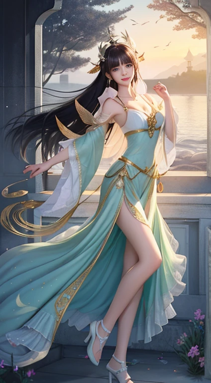Moonlight的风景，A unique ancient costume goddess。Her gorgeous attire shines，The skirt flutters in the breeze，It looks elegant and dynamic。Her eyes are full of playfulness，As if blending into this peaceful nature。

This costume goddess wears a pair of stylish high heels，it seems incompatible with her性感。

Moonlight，The scenery is more hazy and beautiful。，Fairy Beauty，Makes people want to get closer，Discover her inner secrets。

，The ancient costume goddess and beautiful landscape paintings。She smiled，，Everything is poetic，it&#39;Captivating，Unable to escape。，，，White skirt，，sit on the floor，，front，White high heels，，Beautiful ass，Exposing genitals，No pants