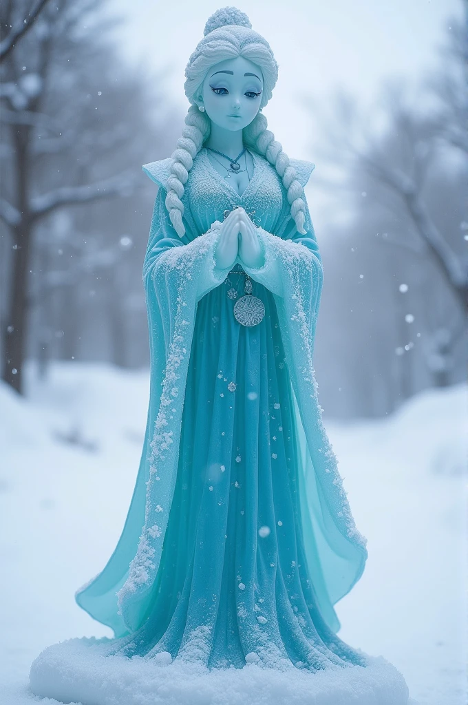 Frozen statue of a wonan