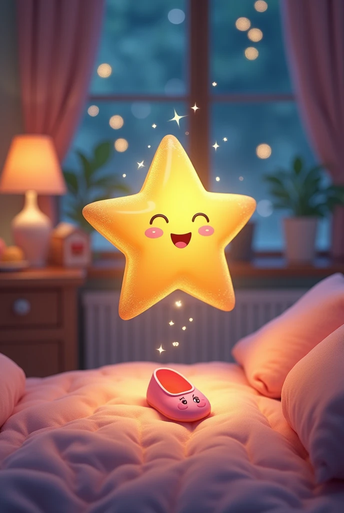 Create a cute little star in the room with a little pink slipper in your happy hand