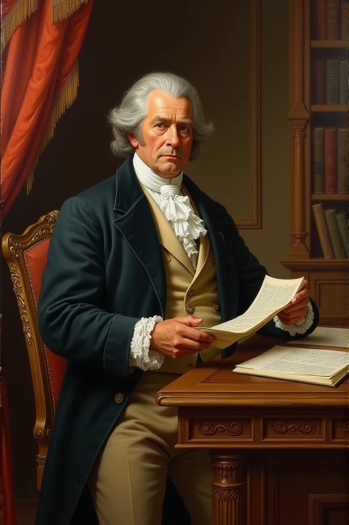 Classic painting of a lawyer like the works of Jean Honoré