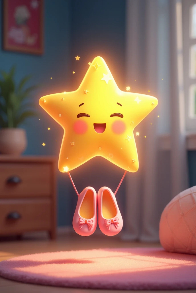Create a cute little star in the room with a little pink slipper in your happy hand