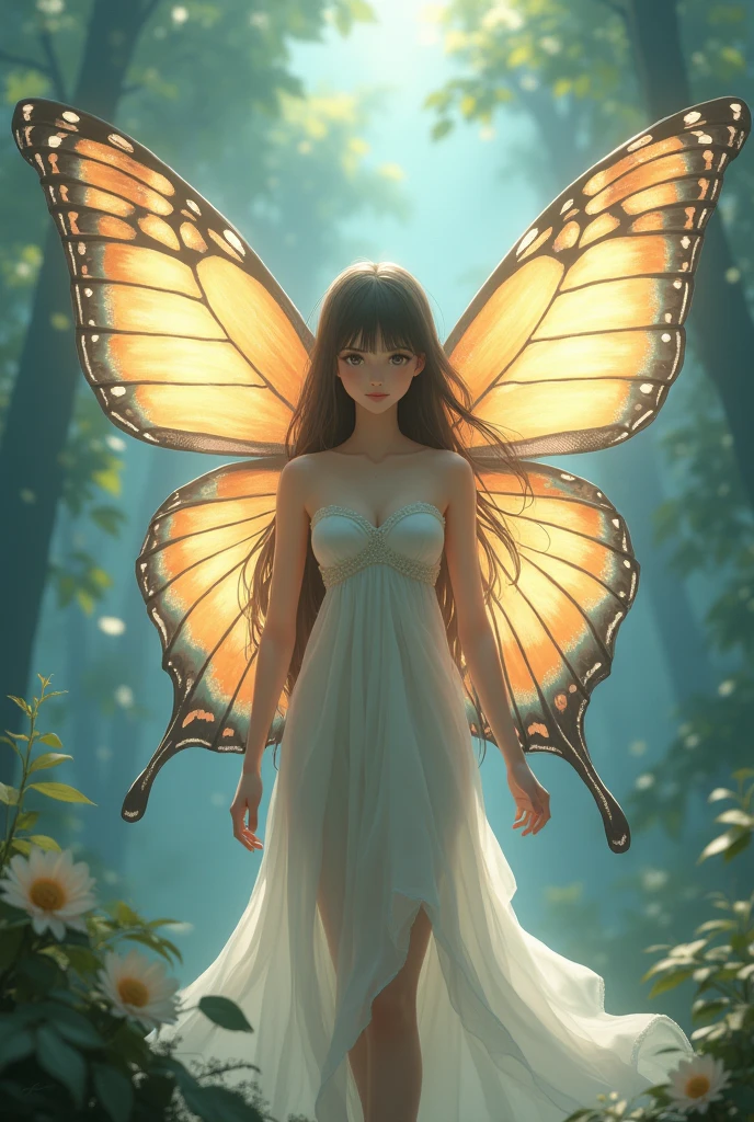 Big butterfly anime girl without clothes