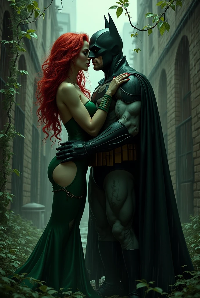 Poision ivy kissing batman and mind controlling him