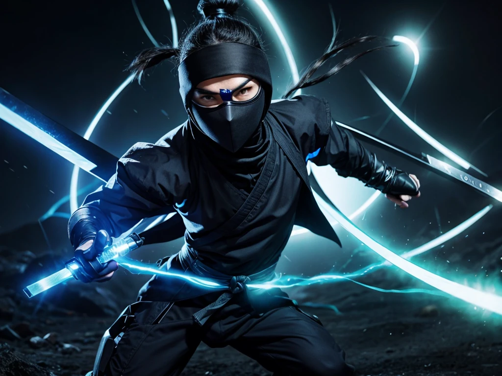 Ninja clad in aura