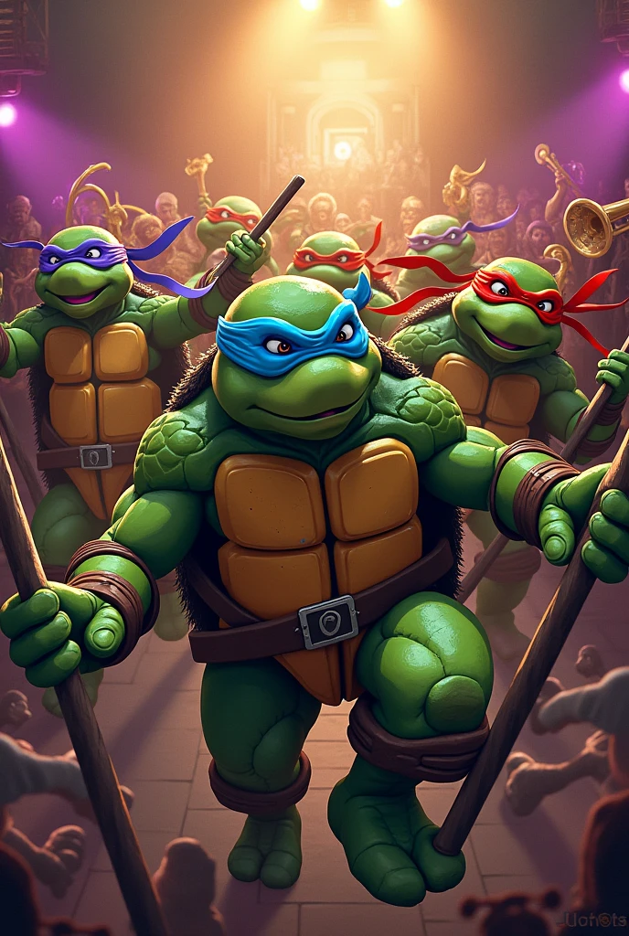 Among us and ninja turtles, big band, jazz, swing
