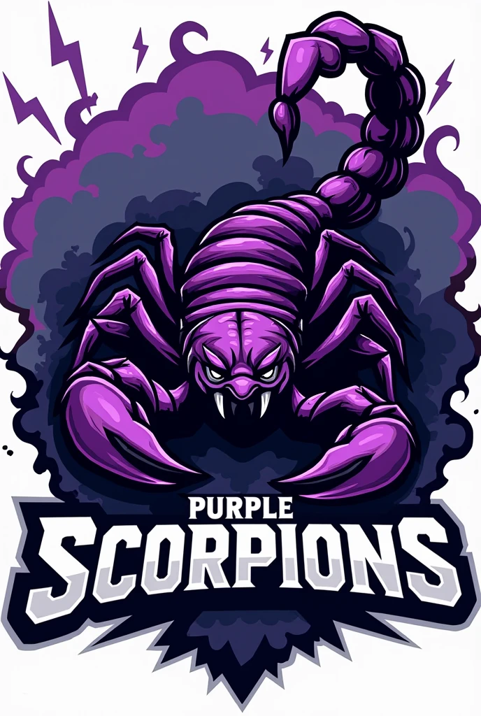 Create a crest for a football team called the Purple Scorpions