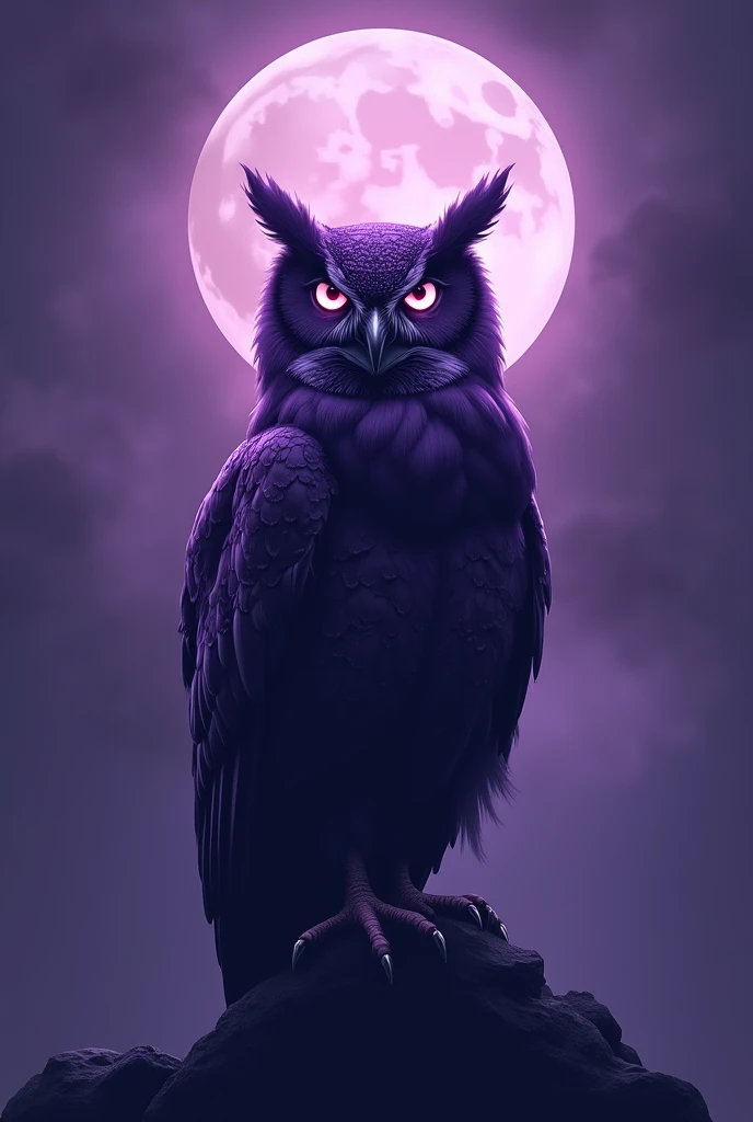 Generate a faceless purple owl for logo 

