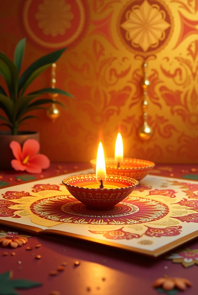 Diwali greetings card in 3d for invite relatives