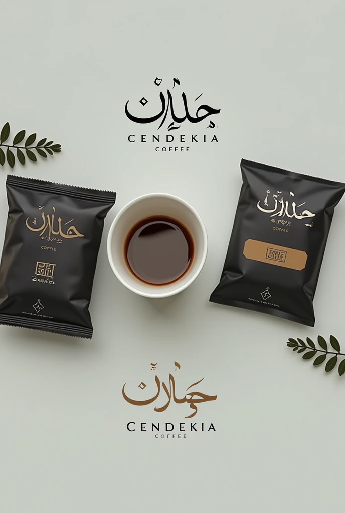 Make me elegant arabic logo cofe , text cendekia coffee