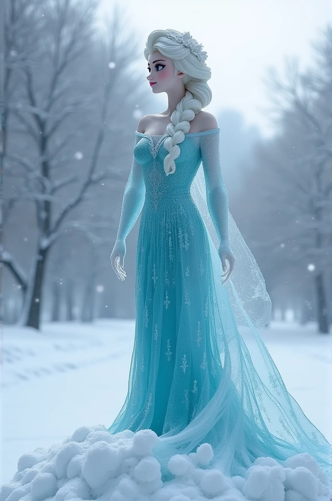 Frozen statue of a wonan 

