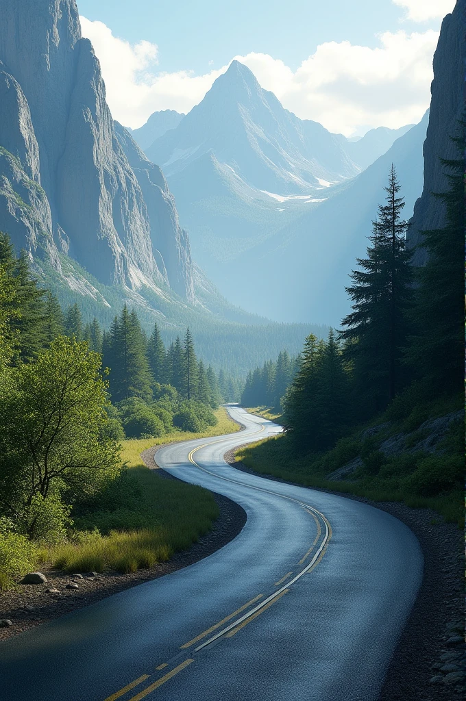 A road running from the top to the bottom