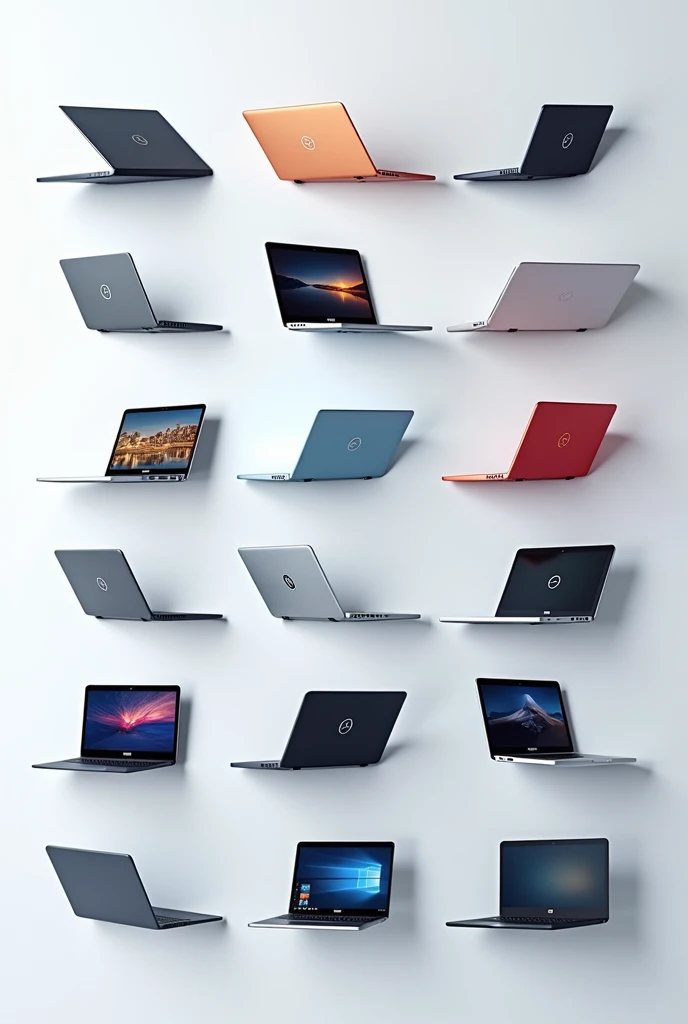 Laptop brands with their respective logos (hp-lenovo-dell-apple-samsung-lg-sony-acer-asus-toshiba-msi-chuwi-microsoft-alienware) (without repeating the brand) (in an orderly manner)