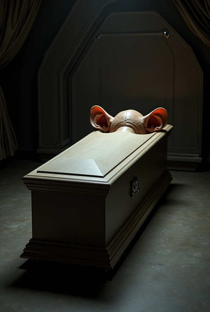 A coffin for people with giant ears
