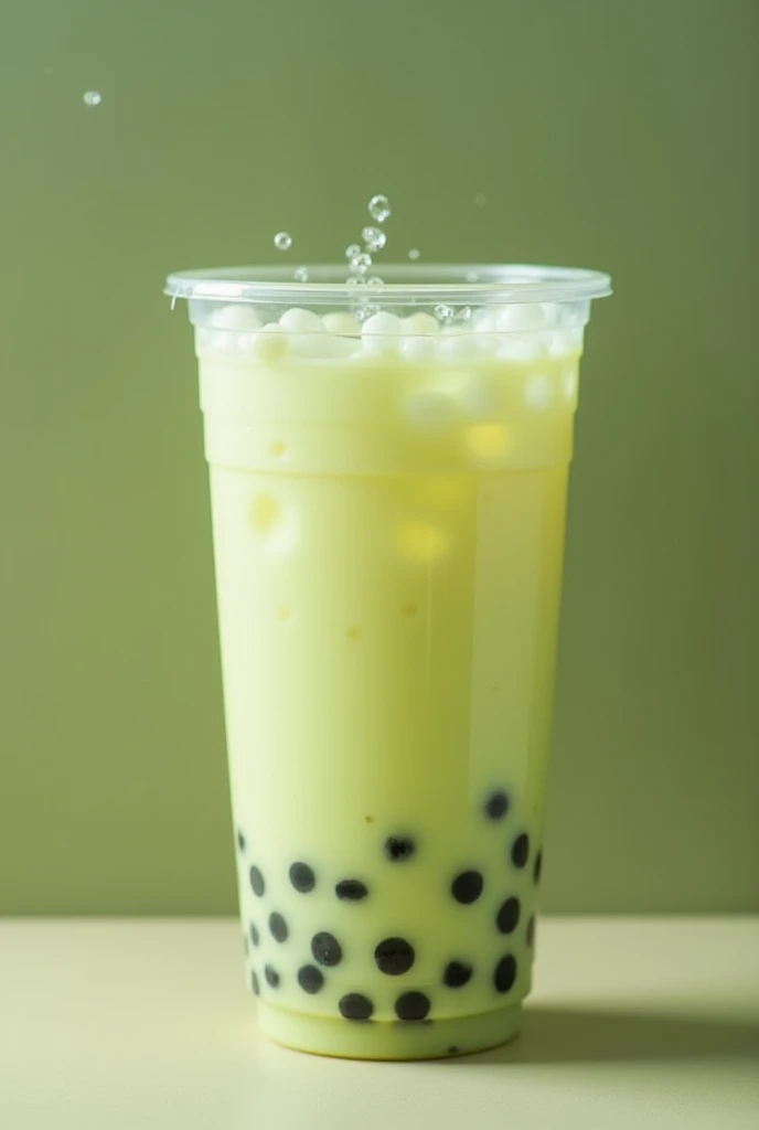 Winter melon milk tea on a plastic cup with tapioca