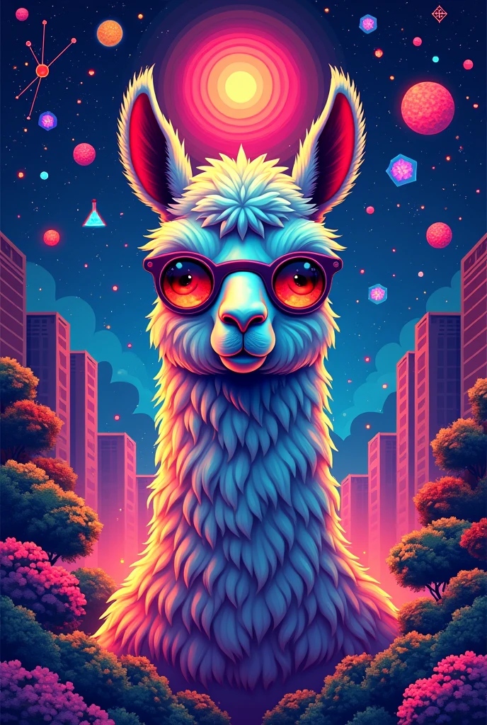 party poster, psychology, psycho party, bright colors, science, university, party, poster, vector, style, psychological lama, psi, science party, club, dance
