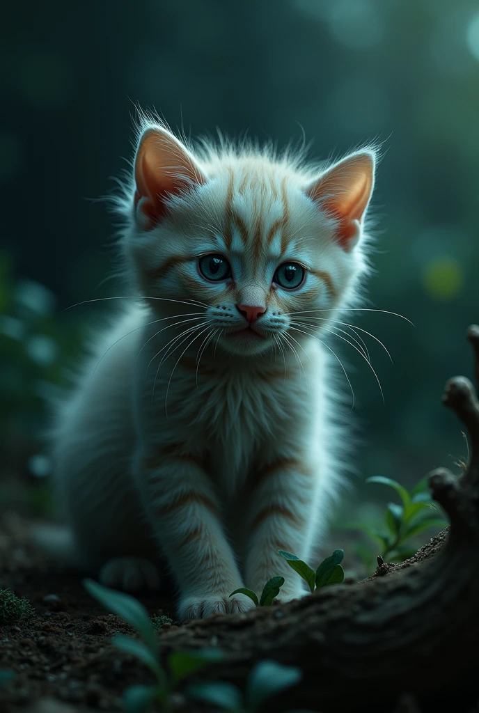 **Transformation:** The kitten is bitten by a spider, its eyes glowing and fur beginning to change.