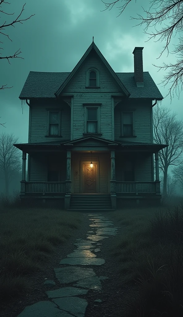 [Image of an old house with a locked bedroom door, flickering lights and a gloomy atmosphere]