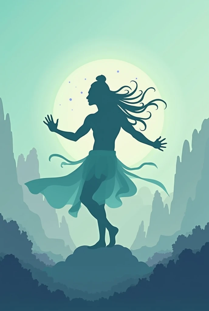 Lord Shiva silhouette images doing cosmic dance with pleasant background and soothing colours fits for android
