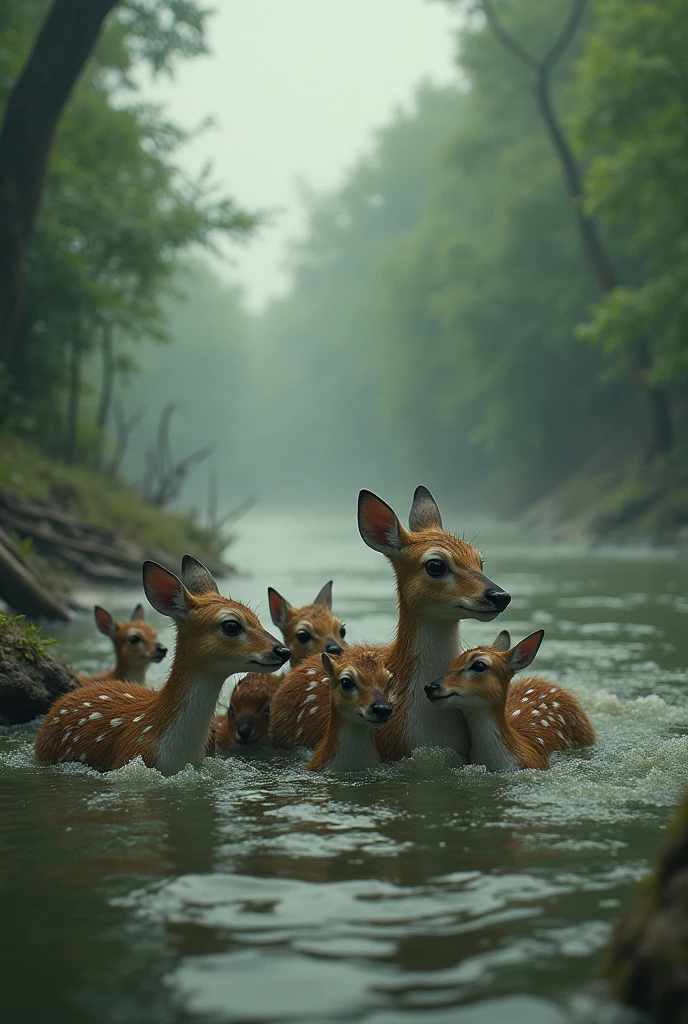 বন্যার পানিতে ডুবে যাওয়া বাচ্ছাদের ছবি