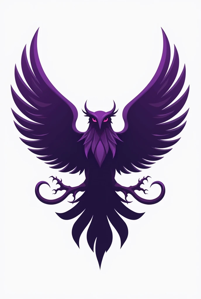 Create an esports logo with the name KONOHA on the body and a purple owl silhouette with its wing spread