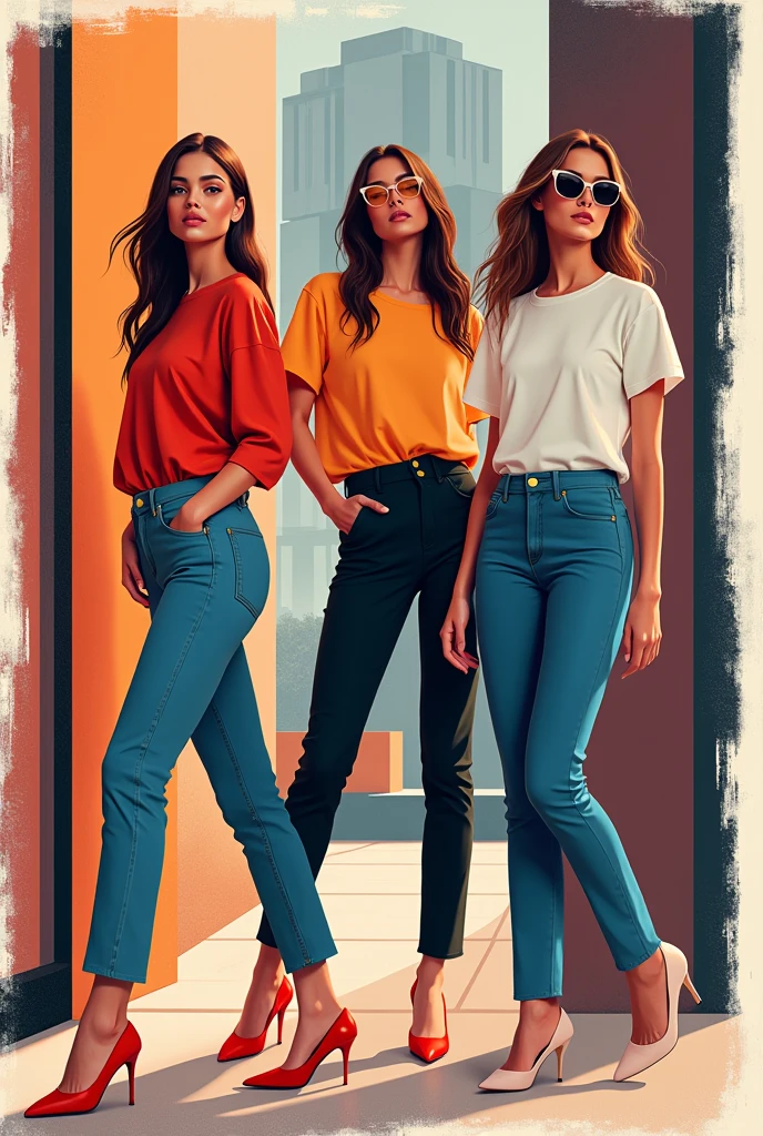 A poster for a ladies wear shop selling tops , jeans , lowers , tshirt