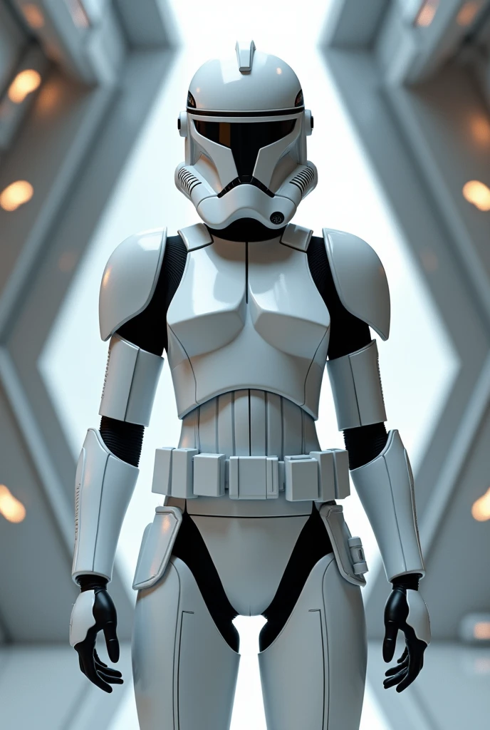 Clone trooper girl in white armor
