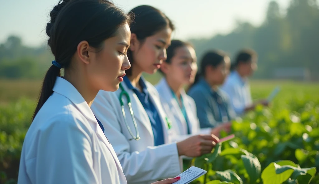 Doctors, farmers, civil servants sideways photo