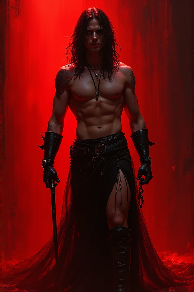 ((best qualityer)), ((work of art)), (detailded), 1 Salazar of 50 Shades of Grey style masochism, with red light and all accessories