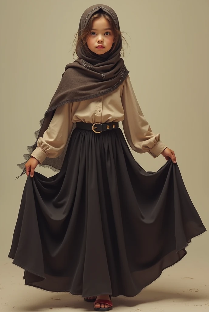 (photorealism:1.2), girl wearing hijab lifting her skirt and flashing pussy