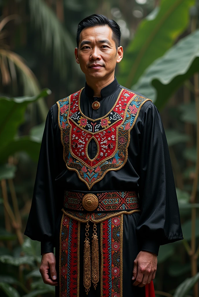 Black barong tagalog inspired reg igorot cloth design