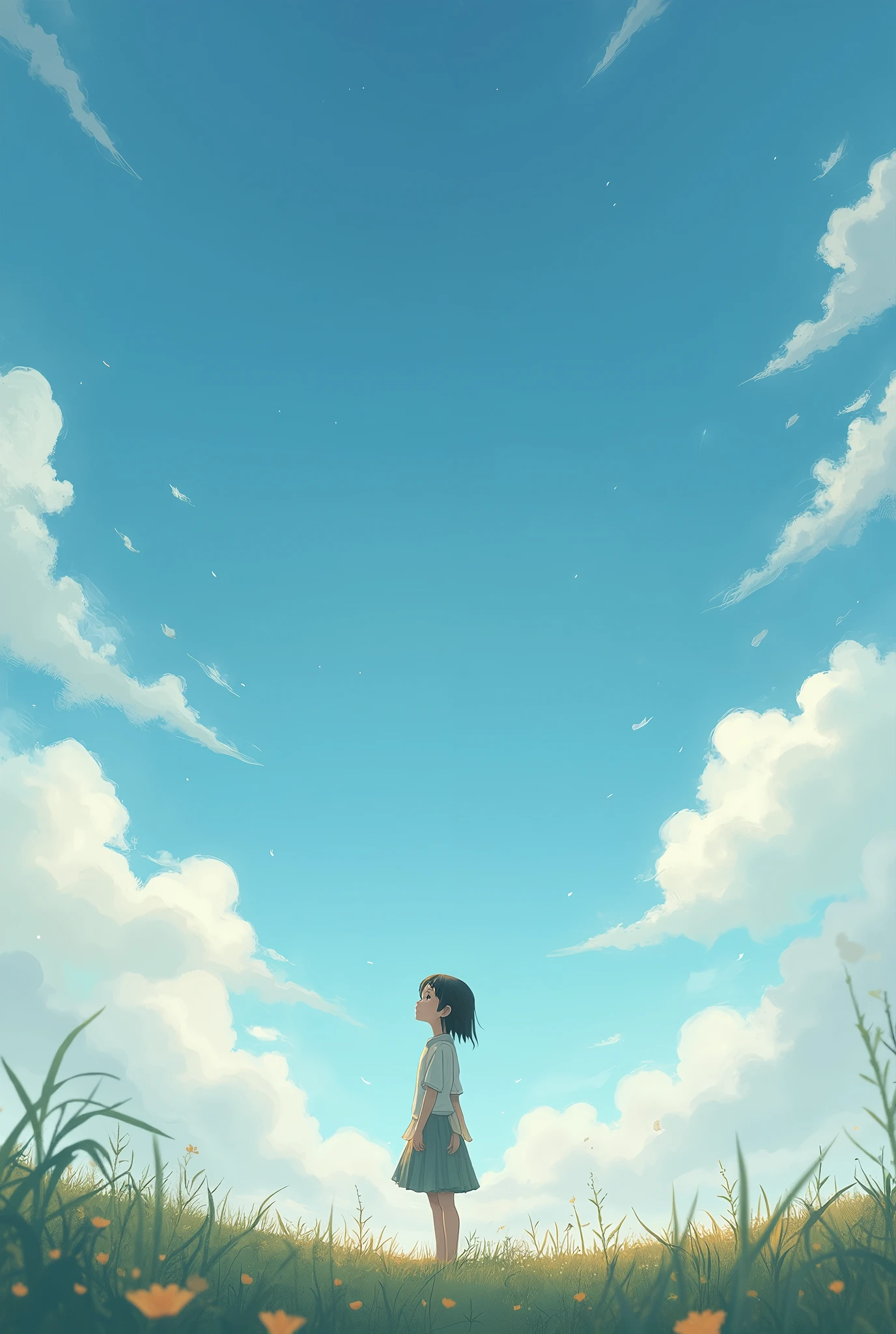 Girl looking at the sky
