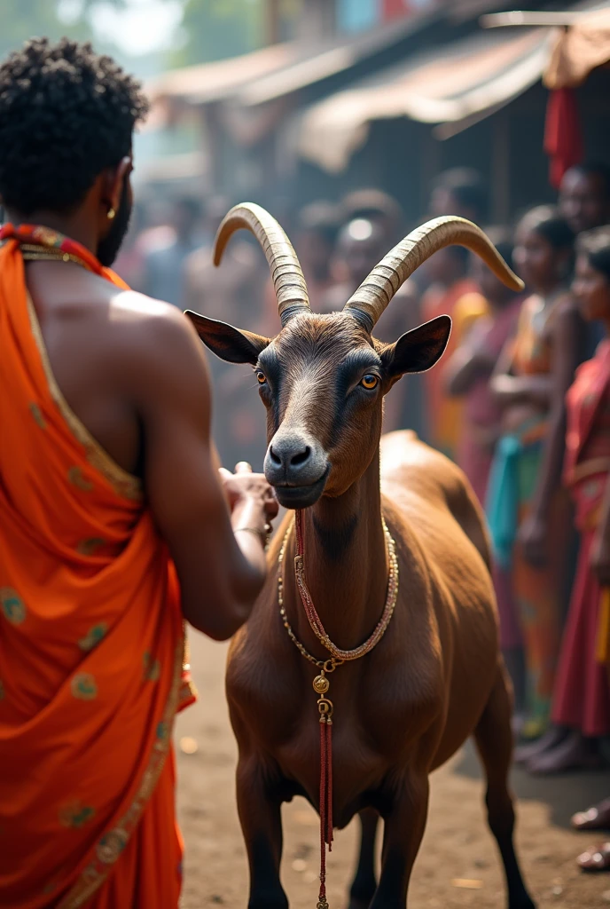 Auction of a goat in kerala .