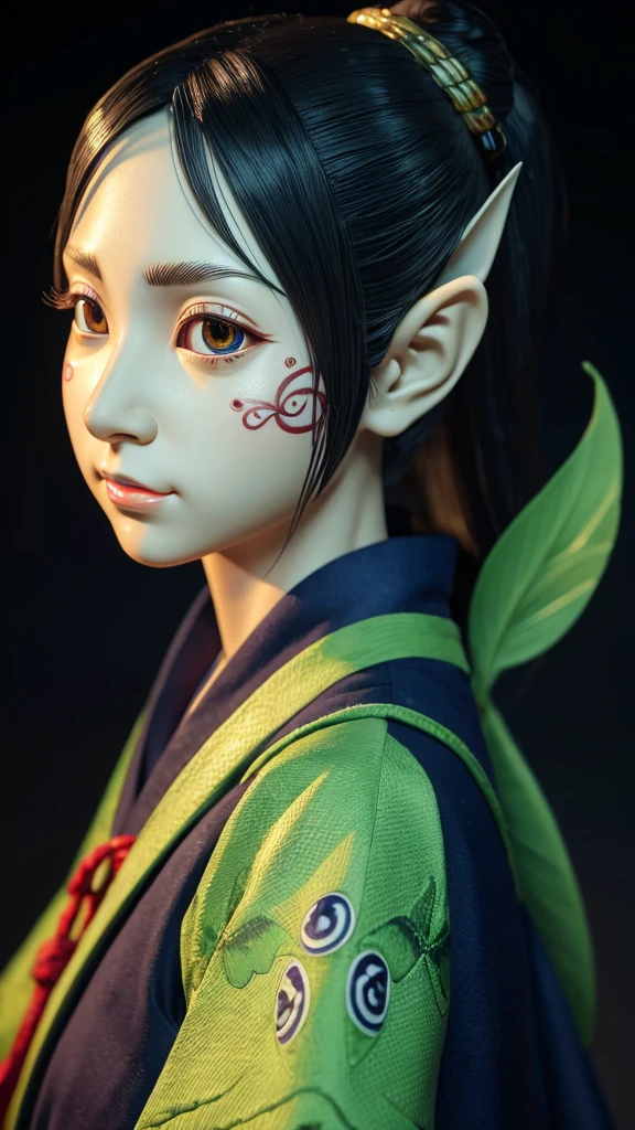 (((Kappa))),Kappa、Japanese Yokai、3d,solo, High resolution, High resolution, masterpiece, accurate, Anatomically correct, 最high quality, high quality, Textured skin, Very detailed, Pointy Ears, 