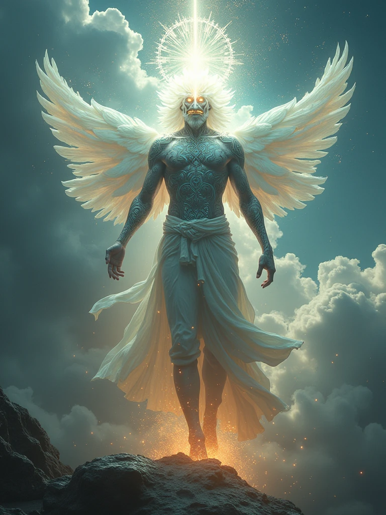 ethereal fantasy concept art Midjourney, MJ, Midjourney style, realism, cinematic quality, macro. Yahweh tattoo make it amazing