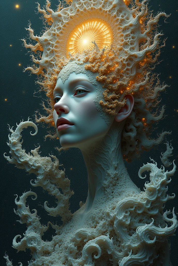 photorealistic fractal william blake and haeckel style