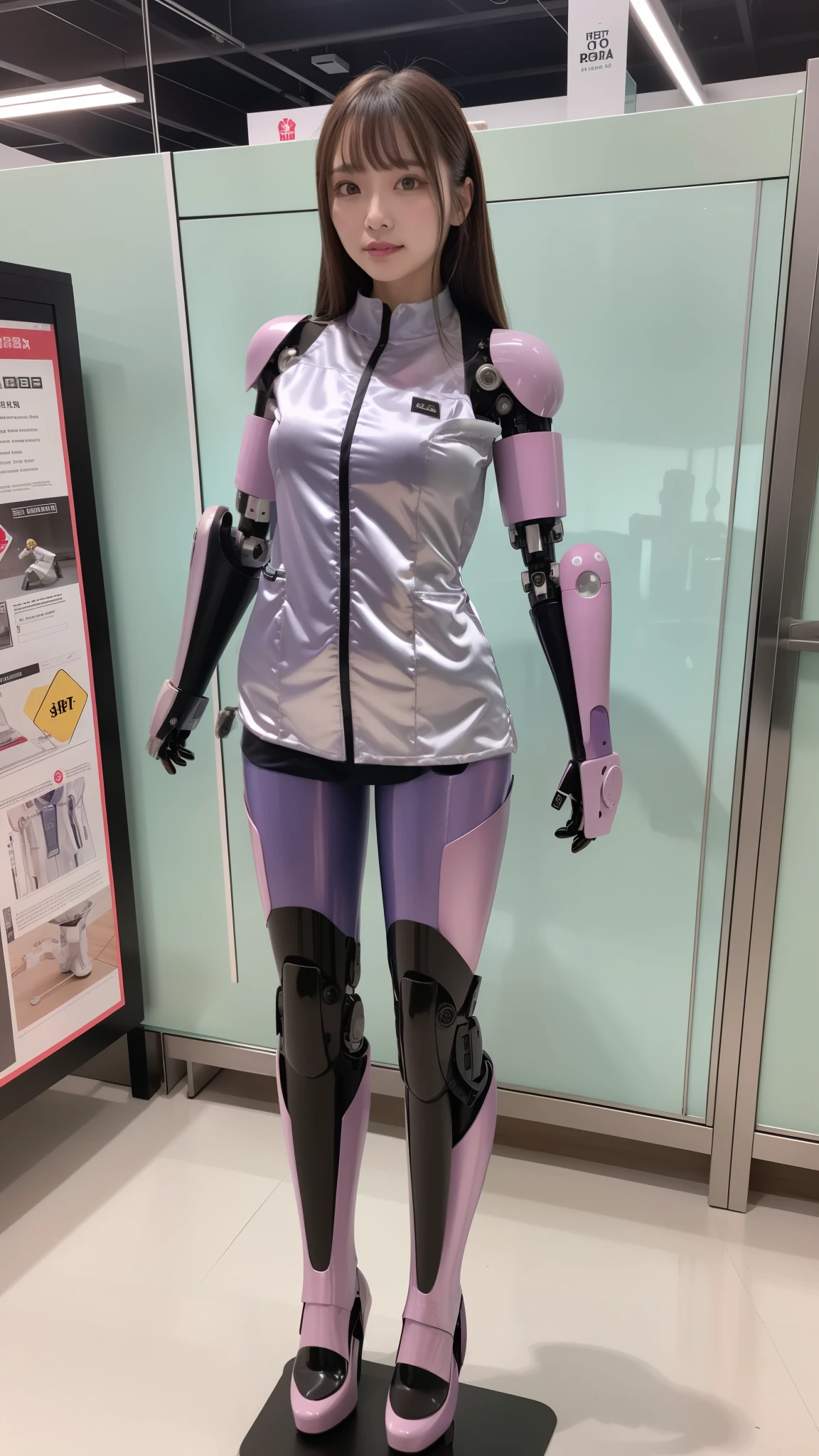 Silver satin nurse uniform, Silver satin nurse costume, robot