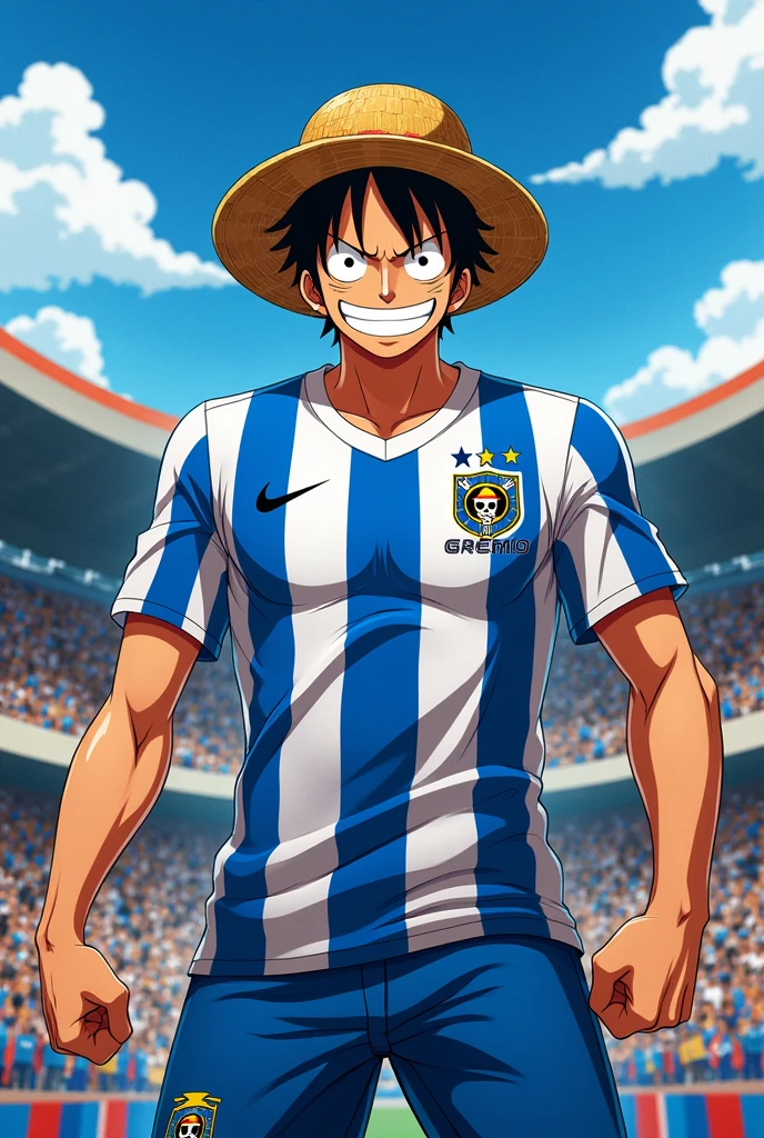 Luffy with the Grêmio shirt 