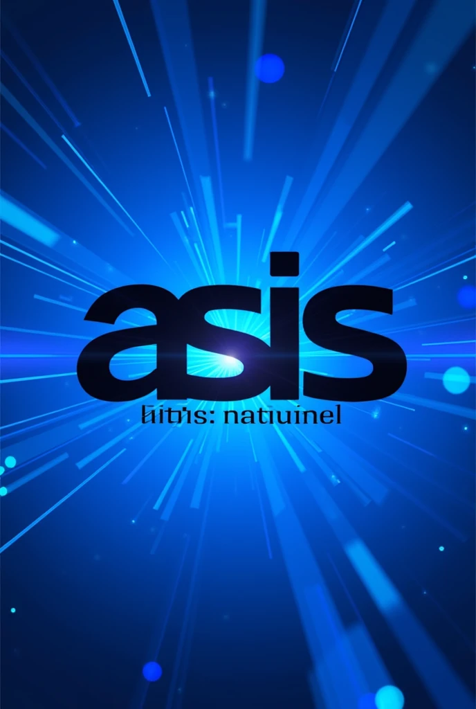 Generates a blue background image with cyber style, with a big black title that says "ASIS" Under the title place "International"