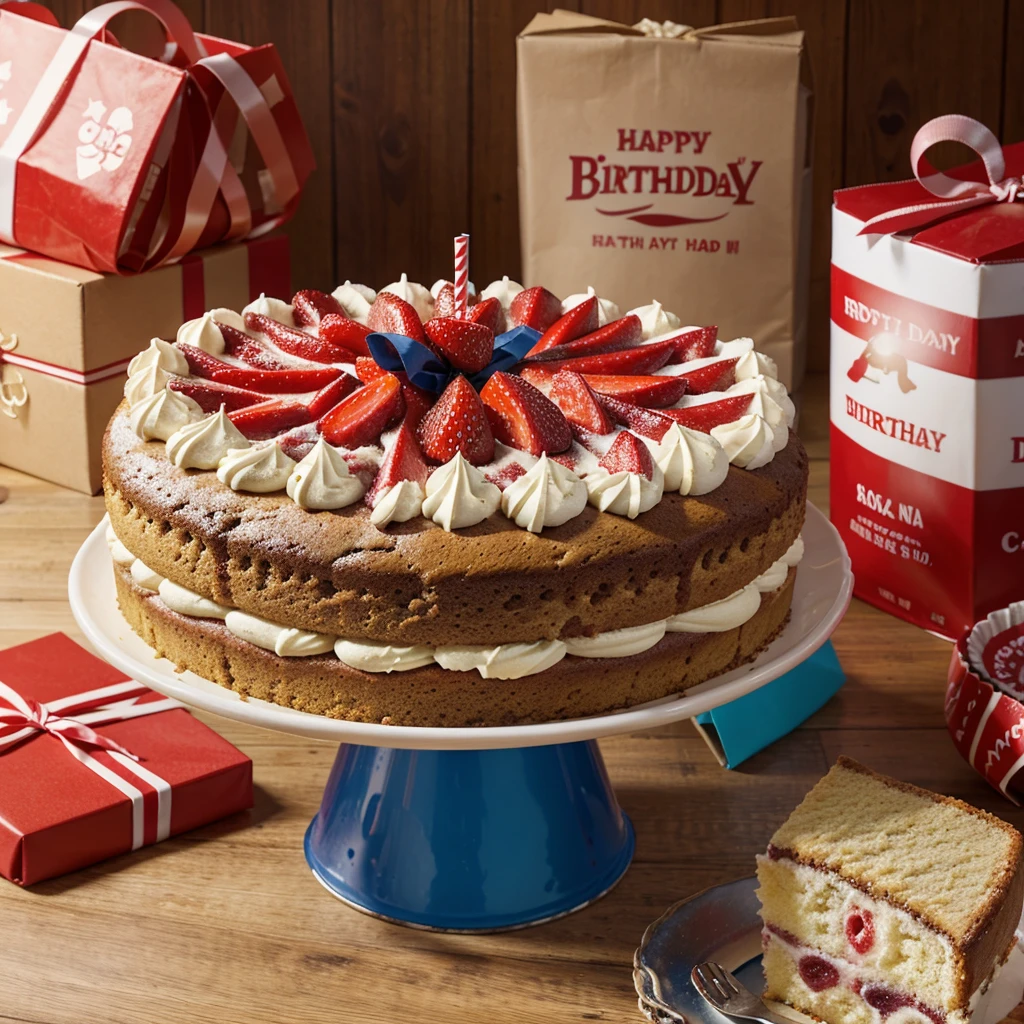 Birthday day, cake, pie, soda, gift,
