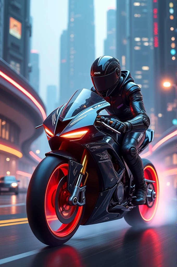 Teenager on cg racing motorcycle