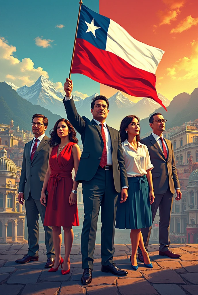 Create a poster about democracy in Chile