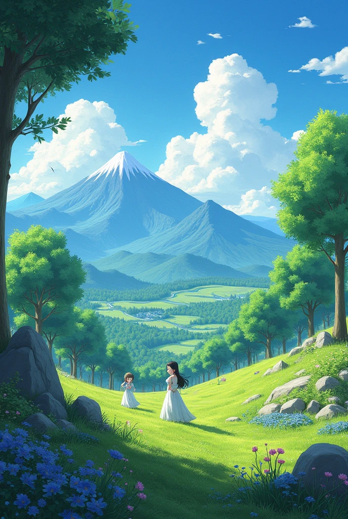 Ghibli、Realistic、high resolution、Spectacular views