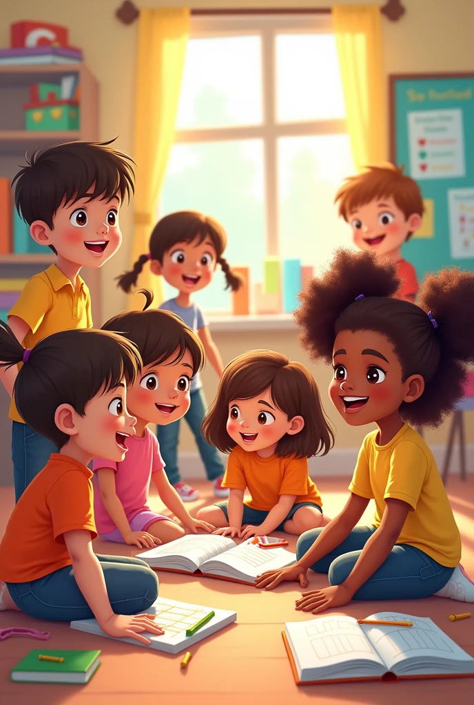 Illustrate a book cover of playgroup kids for English  for stepping stone learning center