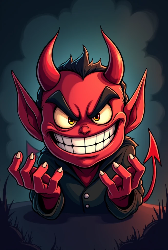 Make me a devious emoji dont forget to add a caption saying im gonna bust on derune