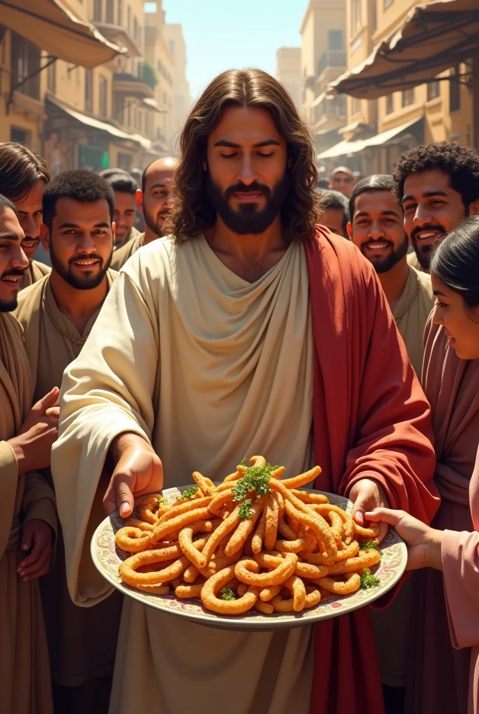 Jesus is sharing shawarma with everybody